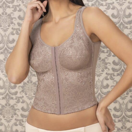 Brasier largo corrector de postura tiranta acolchada