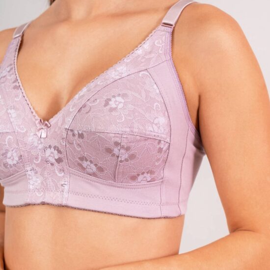 Brasier clásico en algodón y blonda color Mauve