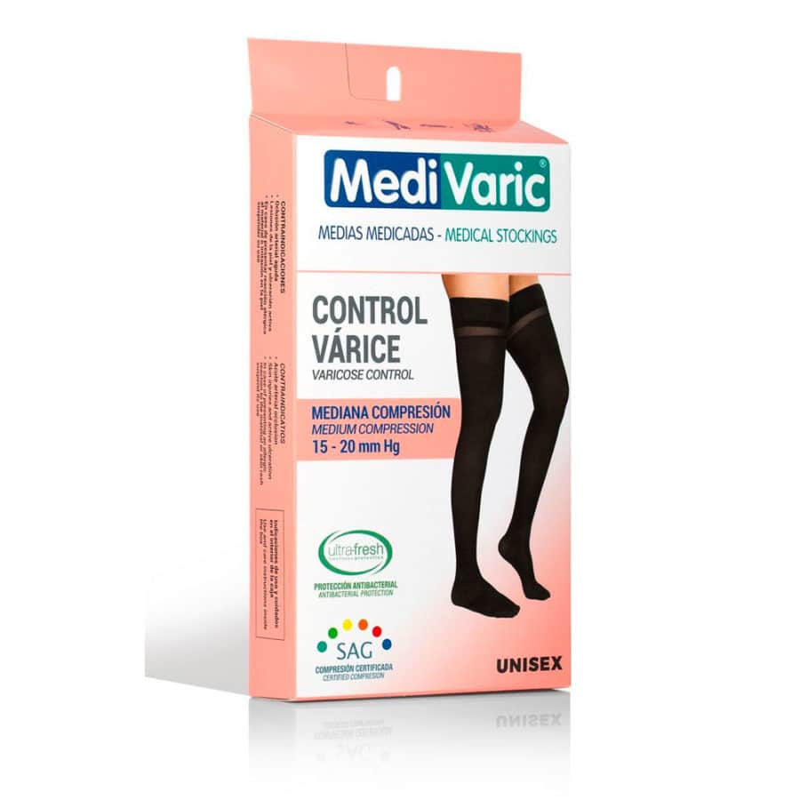 Medias de Compresion Mediana – Muslo Unisex Punta Cerrada Opaca 15 20mmHg 4