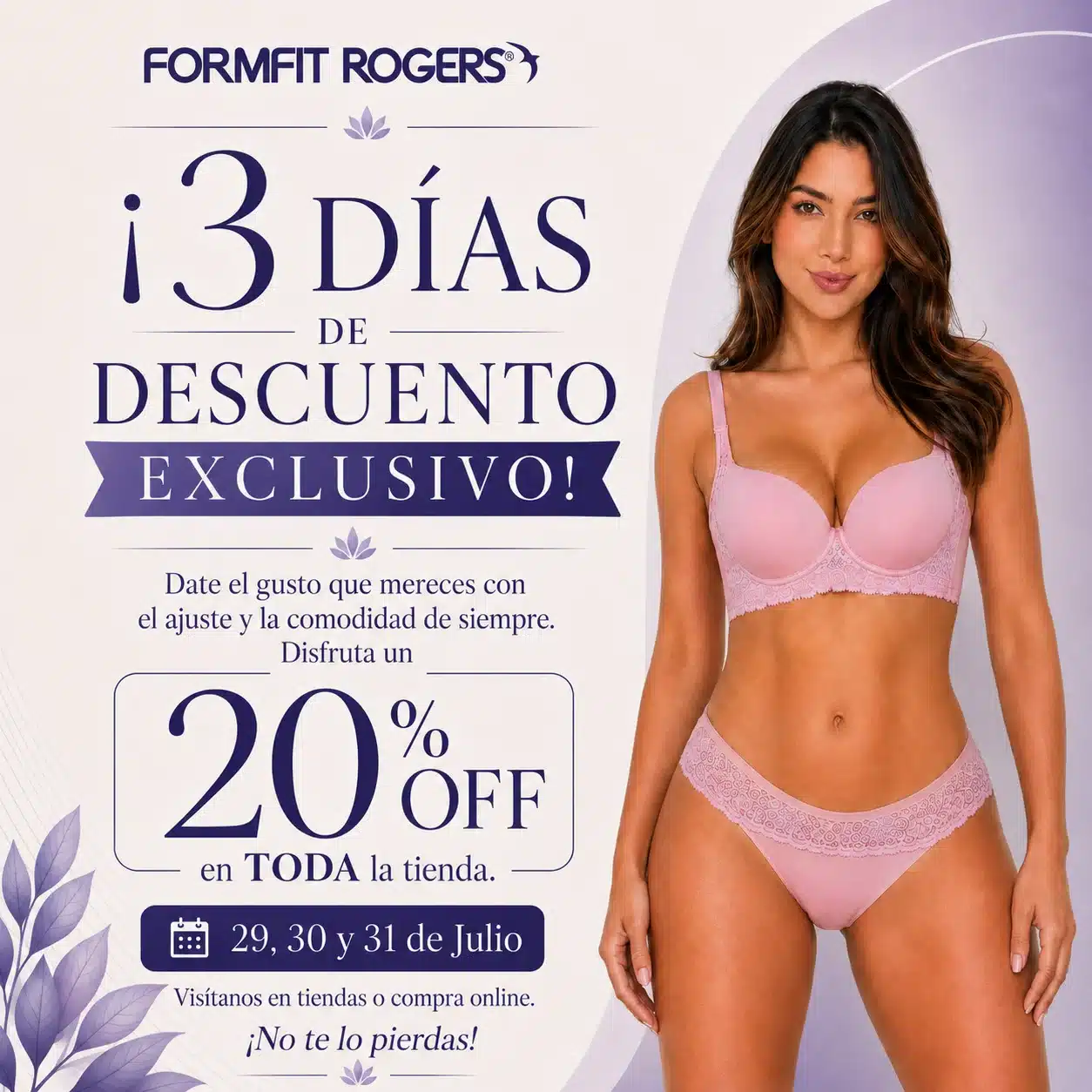 Banner fin de julio promoción del 20% en toda la tienda